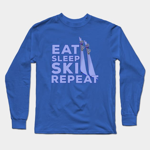 Eat Sleep Ski Repeat Long Sleeve T-Shirt by DiegoCarvalho